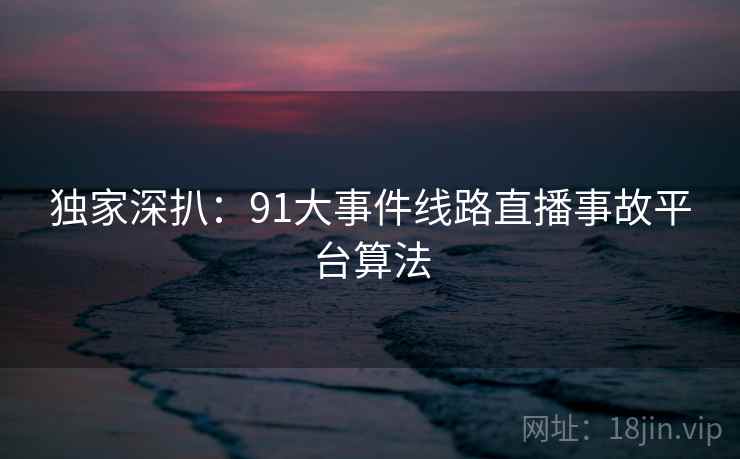 独家深扒:91大事件线路直播事故平台算法 独家深扒:91大事件线路直播事故平台算法