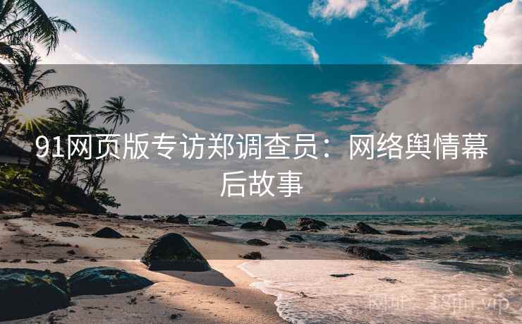 91网页版专访郑调查员:网络舆情幕后故事 91网页版专访郑调查员:网络舆情幕后故事